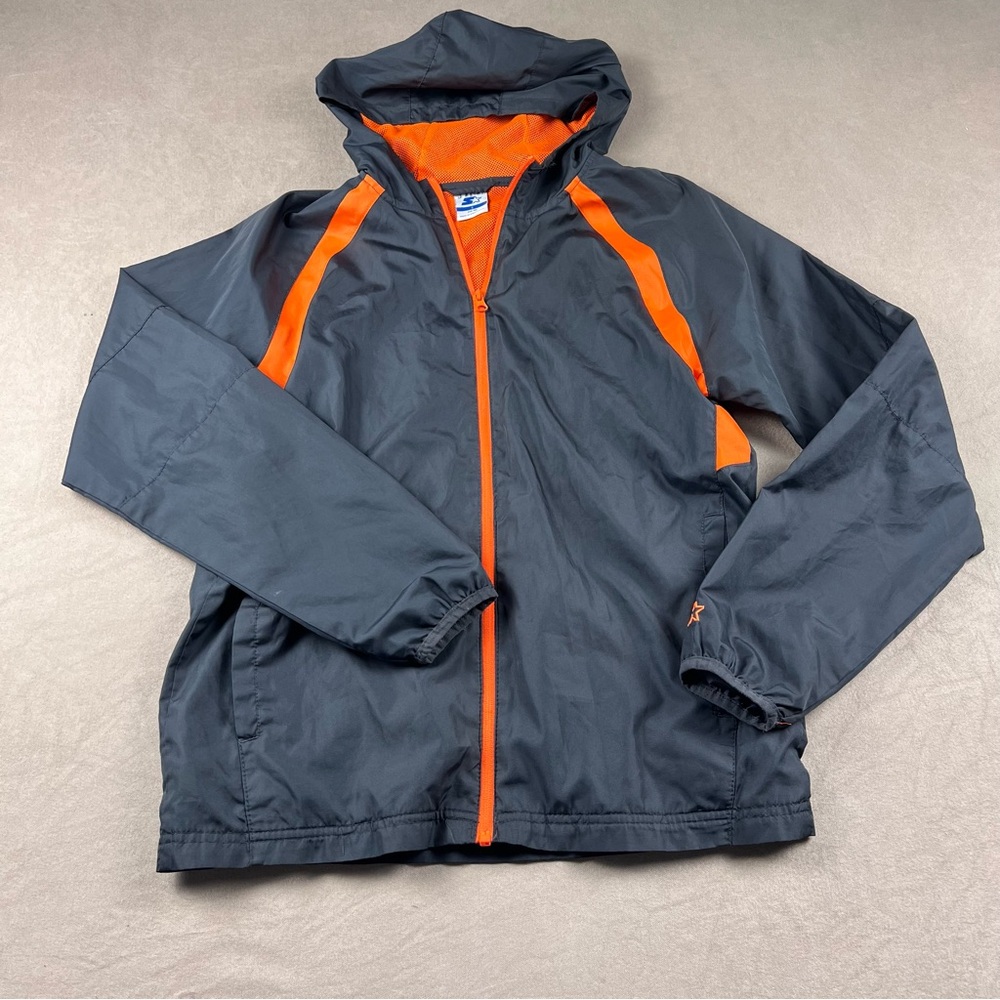 STARTER Men's Gray and Orange Lightweight vintage Jacket